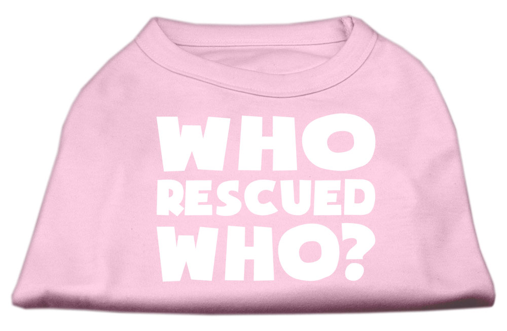 Who Rescued Who Screen Print Shirt Light Pink XS